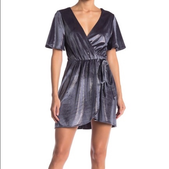 Show Me Your MuMu Dresses & Skirts - Show Me Your Mumu Andrea gray velvet wrap dress